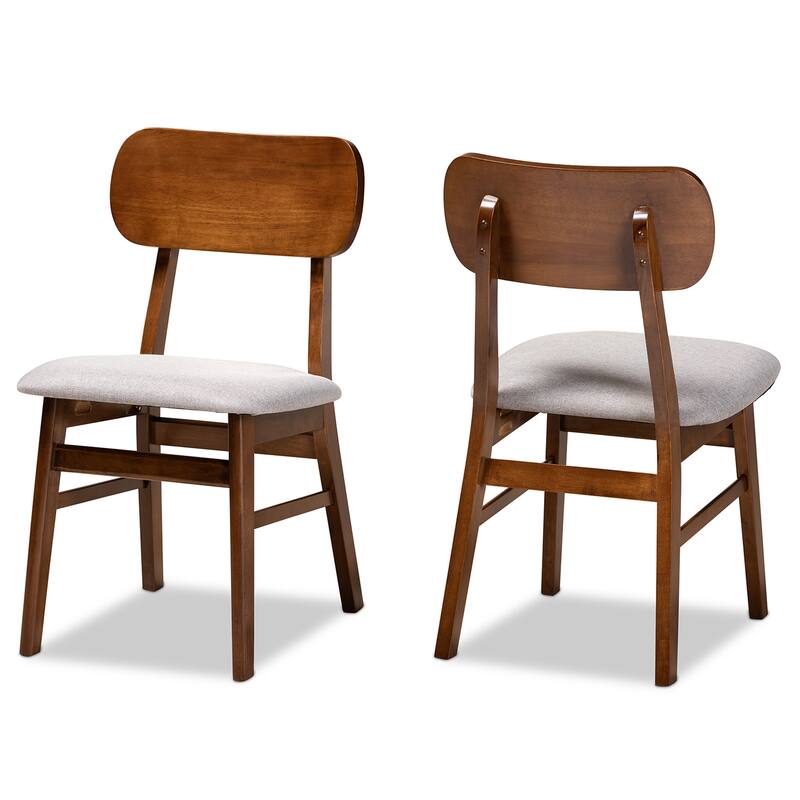 Euclid Mid-Century Modern 2-Piece Dining Chair Set - Grey