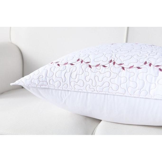 MarCielo 2 Pack Pillow Shams Throw Pillow Covers Euro Sham Embroidery