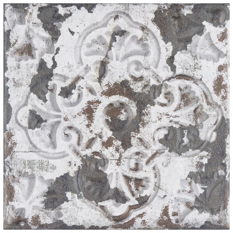 Merola Tile Aevum Ornato Dark 7-7/8" x 7-7/8" Ceramic Wall Tile - Case (21 Tiles)