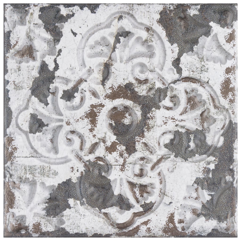Merola Tile Aevum Ornato Dark 7-7/8" x 7-7/8" Ceramic Wall Tile