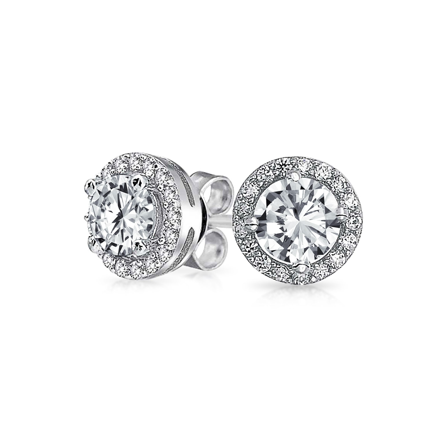 Round cubic zirconia earrings clearance