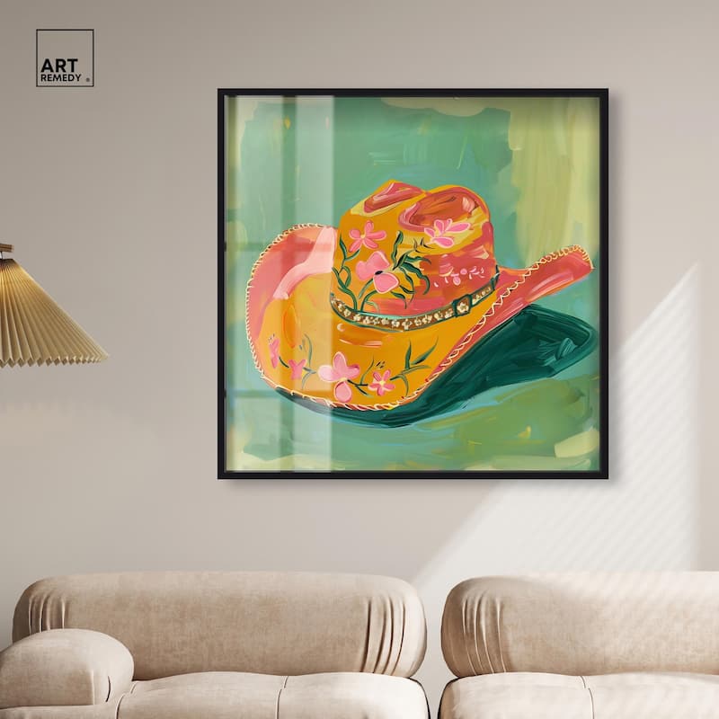 Wildflower Cowboy Hat Shadowbox by Art Remedy