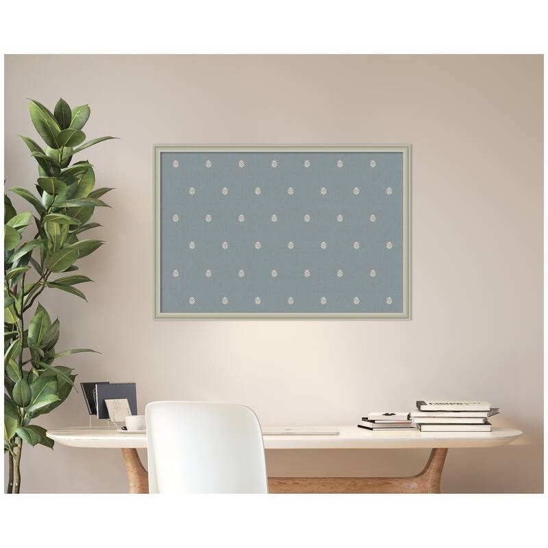 Kate and Laurel Pinboard Blue Botanical Block Print