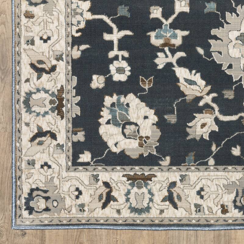 Style Haven Everly Bordered Traditional Blue/ Beige Area Rug