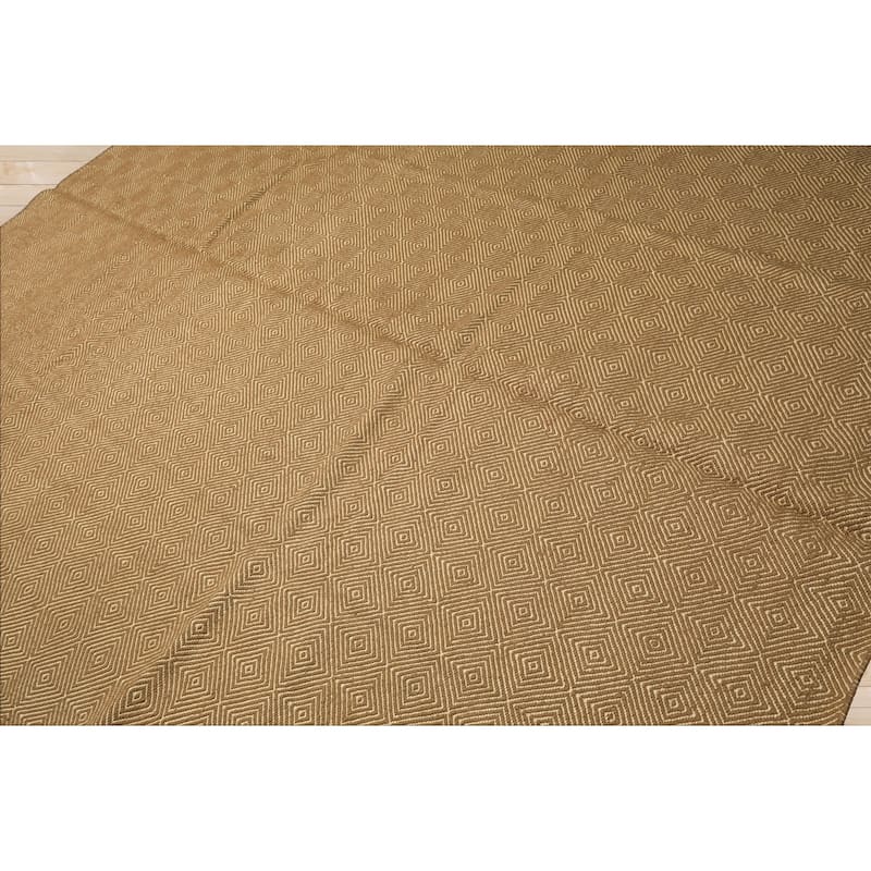 8x10 Hand Woven Wool Gold Kilim Modern & Contemporary Flatweave Rug - 8' x 10'