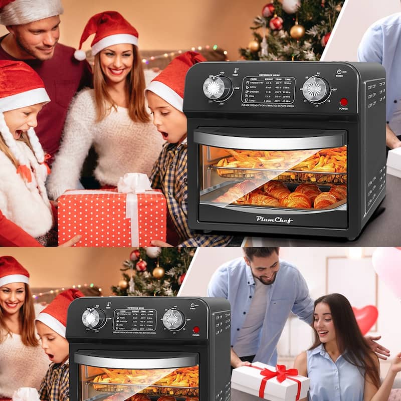 12.5 Quart 7-in-1 Convection Toaster Oven, 1500W, 5 Pre-set Menus, Roast, Bake, Grill, Broil, Toast, Dehydrate, Defrost