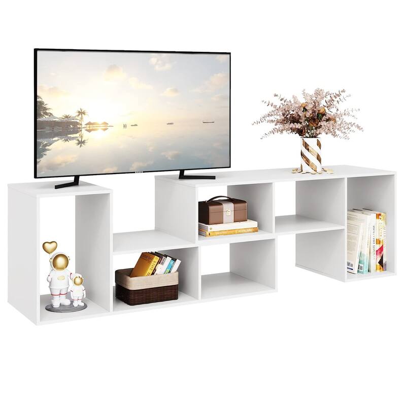 Grondin 2-Piece L Shaped TV Stand, Multi-Functional Free Combination Media Console Bookshelf for Living Room Bedroom