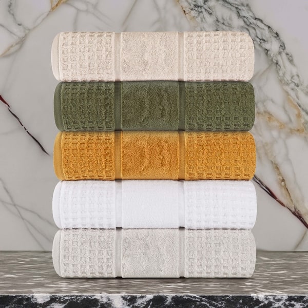 Superior Napa Zero Twist Cotton Waffle 3 Piece Bathroom Towel Set
