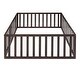 preview thumbnail 4 of 4, Full Size Wood Daybed Frame with Fence, Walnut