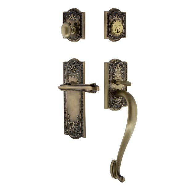Nostalgic Warehouse MEAFLR_ESET_238_SG_RH Meadows Right Handed Sectional Single Cylinder Keyed Entry Handleset with S Grip and