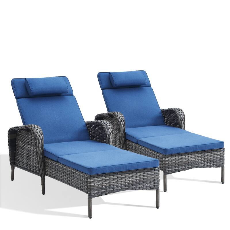 Patio Chaise Lounge Chairs Set of 2 for Outside