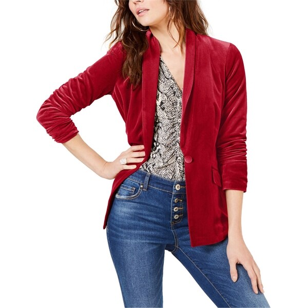 I-N-C Womens Velvet One Button Blazer Jacket. Opens flyout.