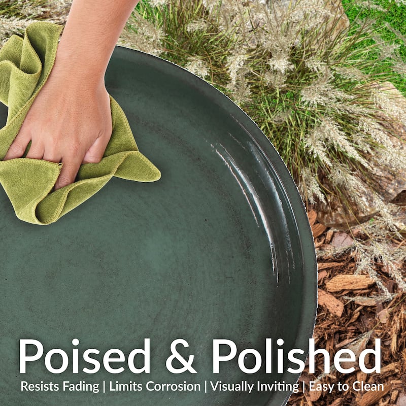 Gleeful Garden Metal Outdoor Bird Bath