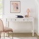 preview thumbnail 1 of 25, Emmeline 1-Drawer Scallop Writing Desk White