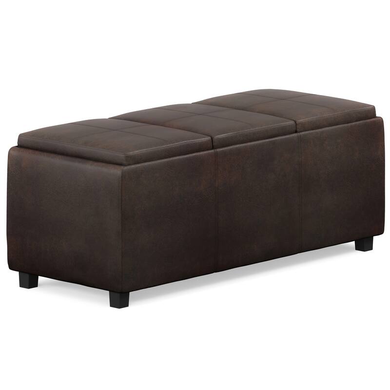 WYNDENHALL Franklin 42-in. Wide Contemporary Rectangular Storage Ottoman