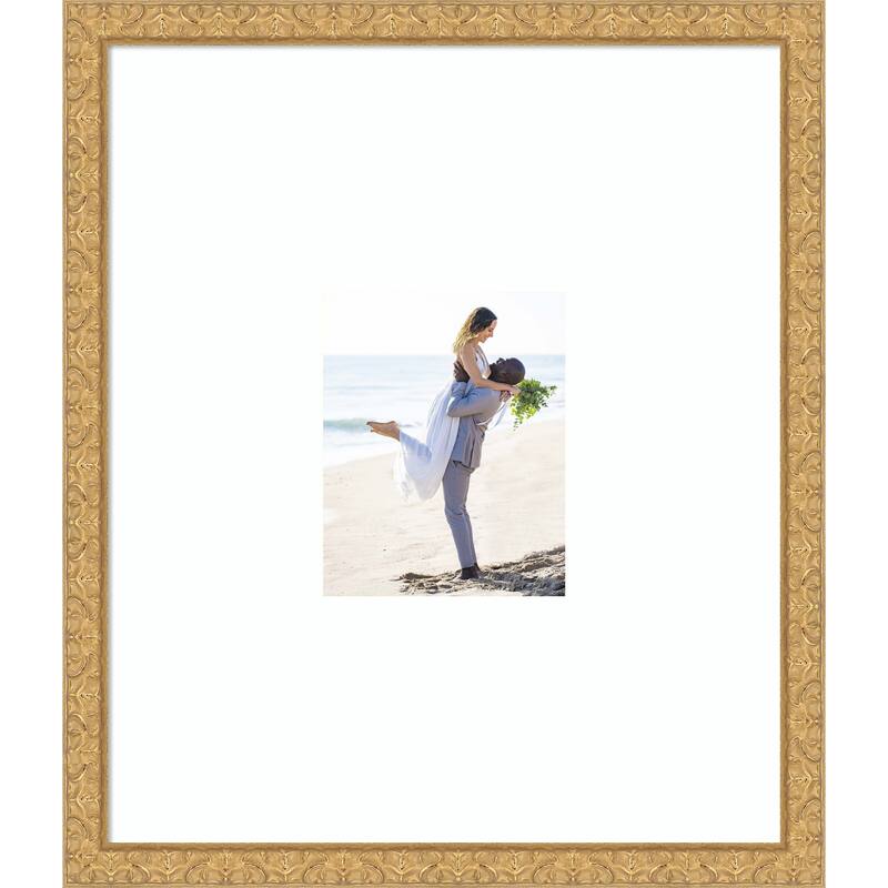 Lila Picture Frame, Photo Frame - 22x26 Matted White 8x10 - Lila Gold