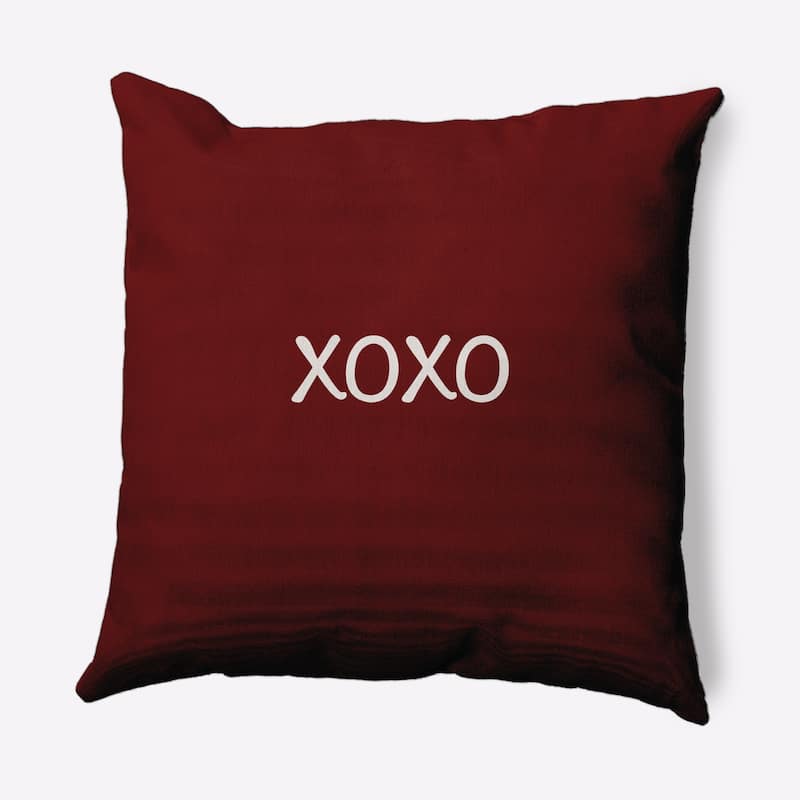 XOXO Valentines Decorative Throw Pillow - 20" x 20" - Maroon