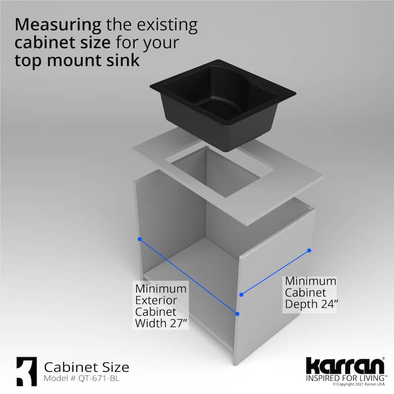 Karran Drop-in Quartz Single Bowl Kitchen Sink