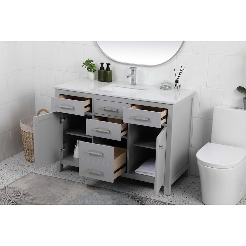 Elegant Lighting VF23348 Lewis 48" Free Standing Single Basin Vanity