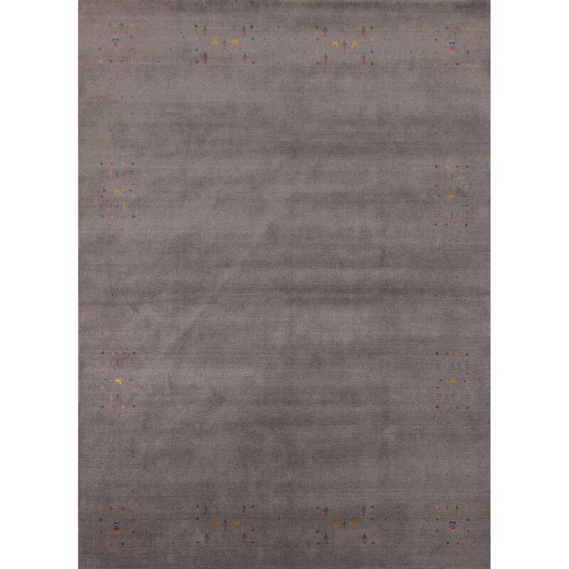 Tribal Gabbeh Indian Area Rug Handmade Wool Carpet - 8'0"x 9'11"