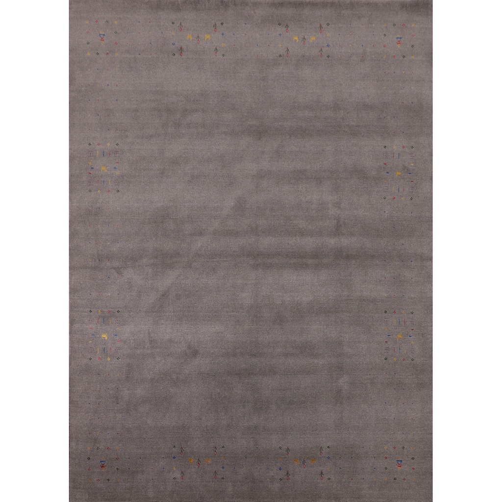 Tribal Gabbeh Indian Area Rug Handmade Wool Carpet - 8'0"x 9'11"