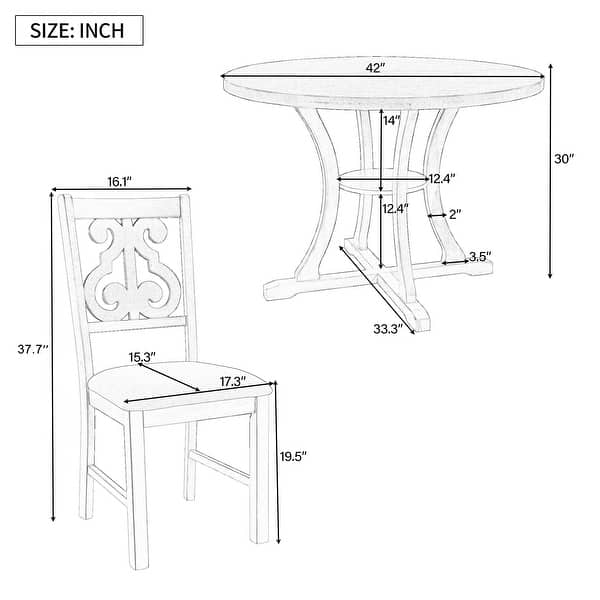 5Piece Round Dining Table and 4 Chair Set Bed Bath & Beyond 37194473