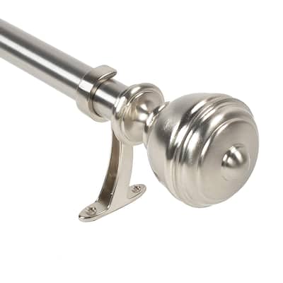Deco Window 1 Inch Adjustable Curtain Rod for Windows & Doors Curtains with Oval Finials & Brackets Set