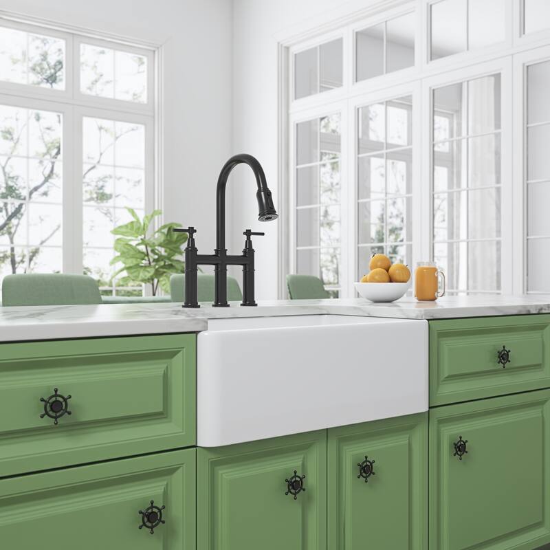Undermount Farmhouse Kitchen Sink Single Farm Sink - White