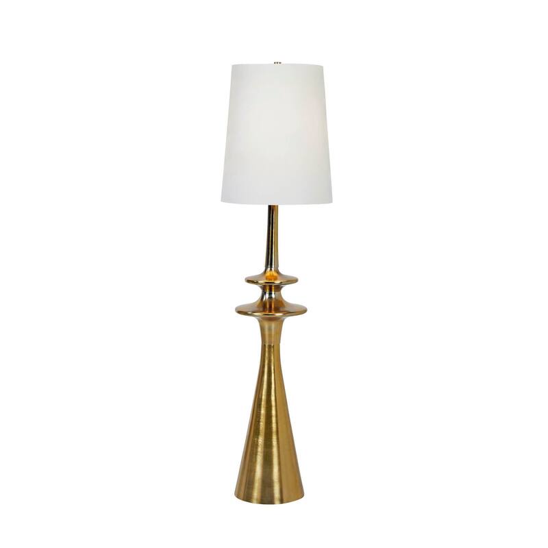 Skye 59" Floor Lamp with Linen Shade, Brass