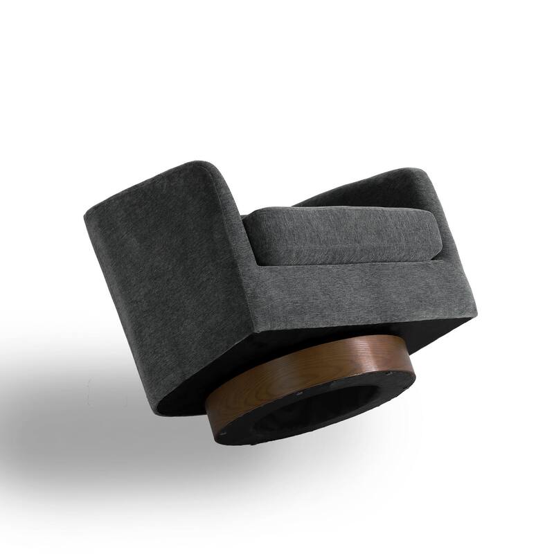 2 Set Modern Wide Round Swivel Accent Barrel Chairs