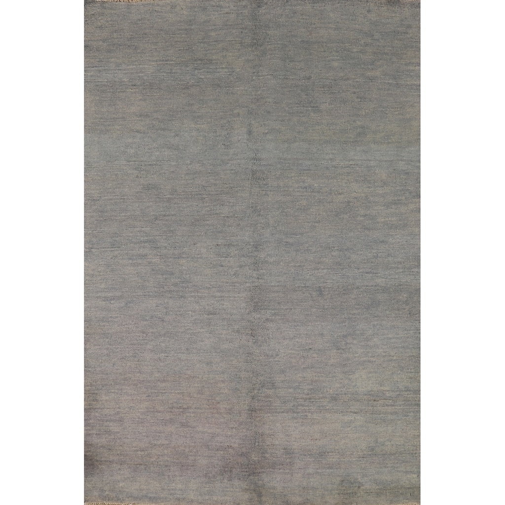 Gray Gabbeh Modern Rug Handmade Oriental Wool Carpet - 3'10"x 5'11"