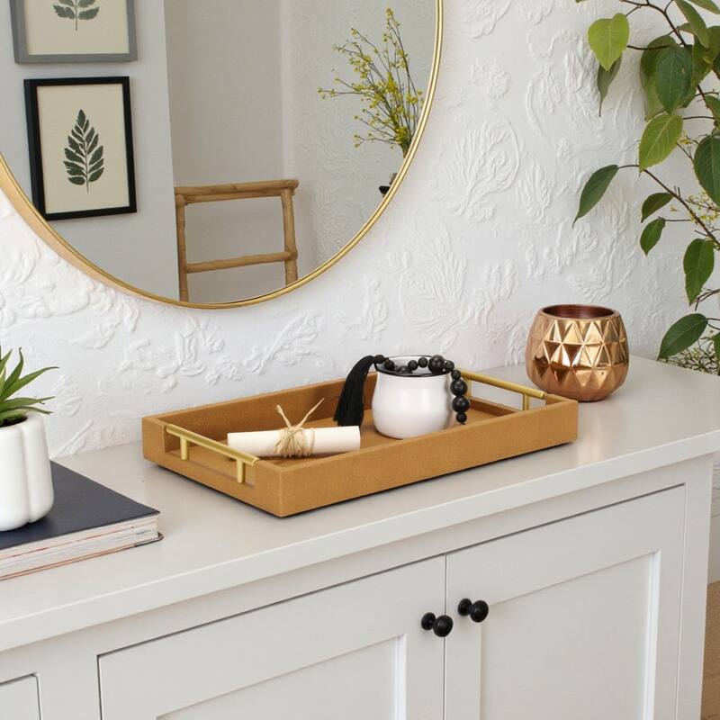 Lusan Faux Shagreen Tray with Handles