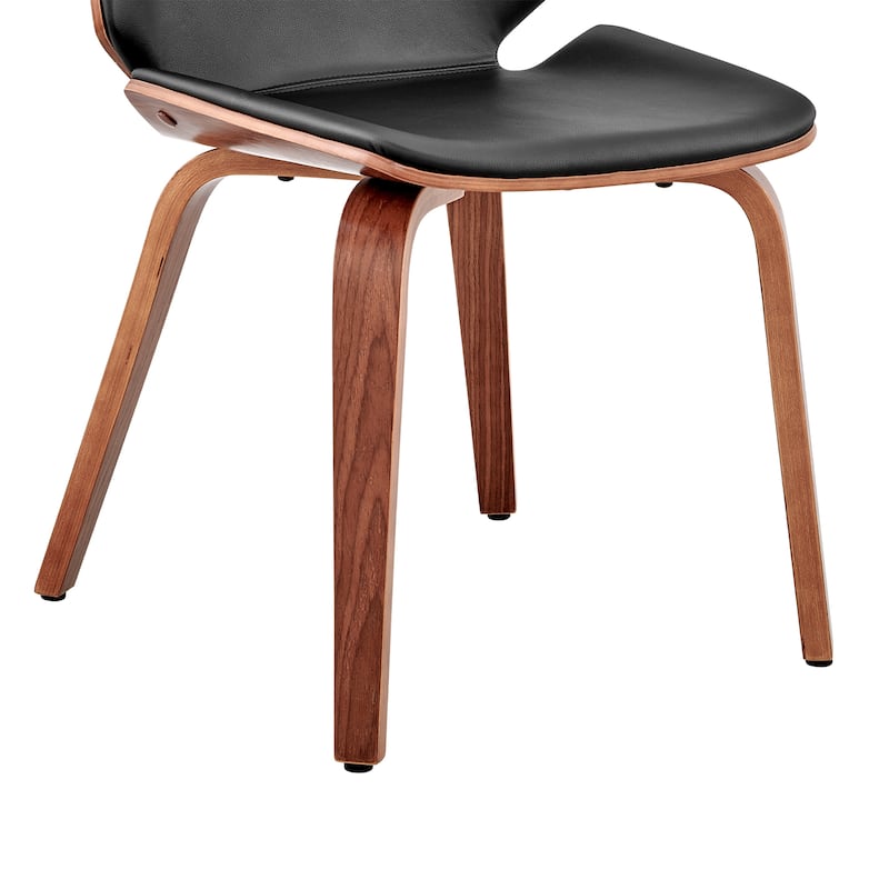 Brinley Walnut or Black Wood Upholstered Dining Chair