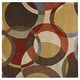 preview thumbnail 35 of 97, Mayflower Handmade Modern Circles Wool Area Rug Brown/Rust - 4' Square/Surplus - Runner/Square