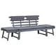 preview thumbnail 1 of 6, vidaXL Patio Bench with Cushions 2-in-1 74.8" Gray Solid Acacia Wood