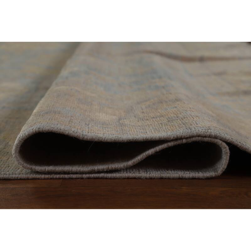 Hand Knotted Oriental 100% Wool Carpet Transitional All-Over Navy Blue & Blues Oushak Area Rug - 12' 1'' X 8' 11''
