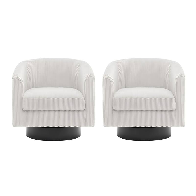 Modern Upholstered Swivel Barrel Club Arm Accent Chair for Living Room