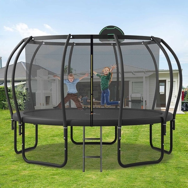 slide 2 of 11, Trampolines Round Trampoline with Enclosure