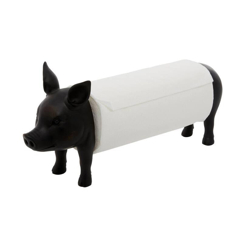 Polystone Paper Towel Holder - Black - Roche River Decor - Black