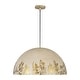 preview thumbnail 7 of 12, European Artisanal Antique Gold Patina Iron Oversized Dome Pendant
