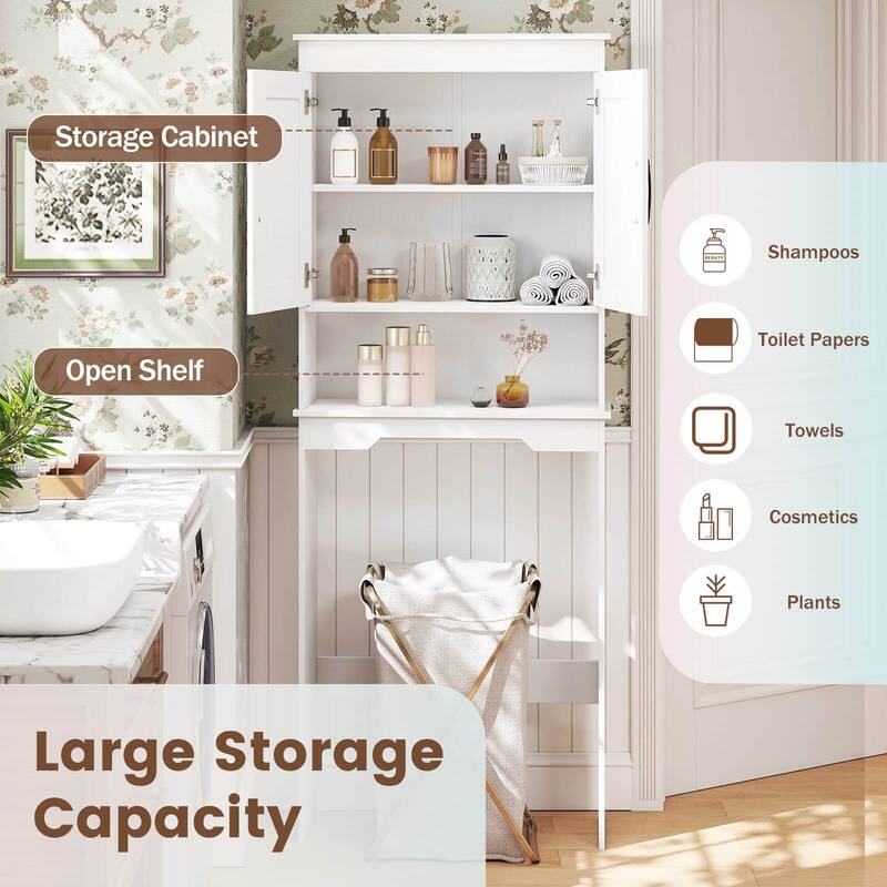 Costway Over The Toilet Storage Cabinet Bathroom Organizer w/