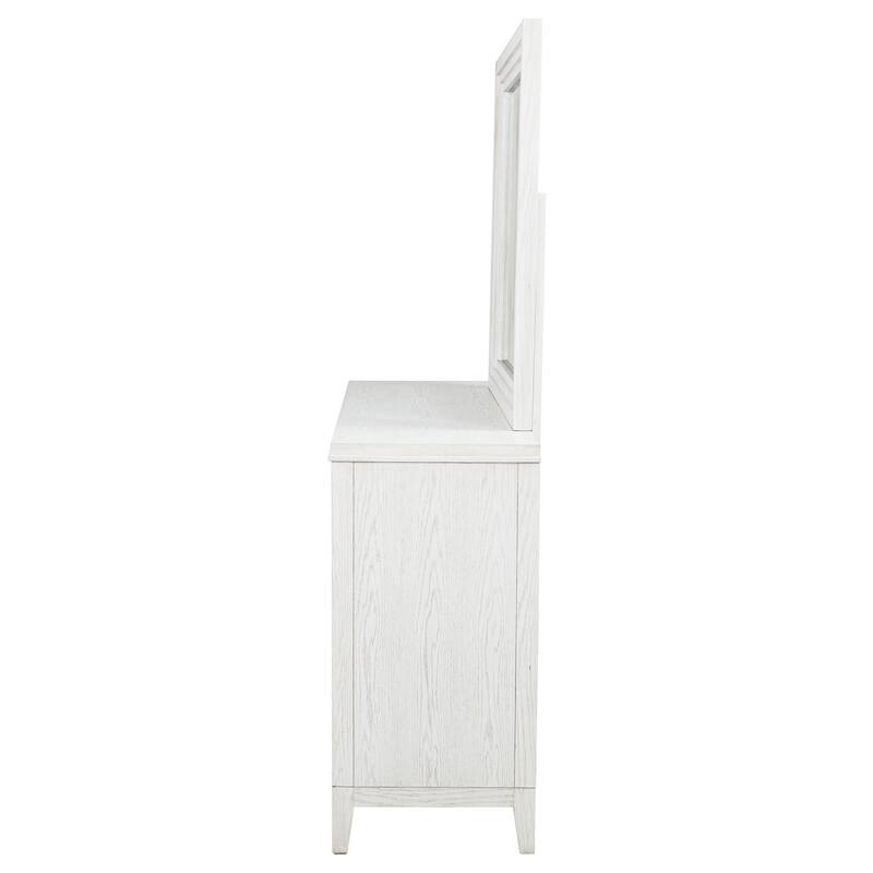 Marielle 6-drawer Dresser with Mirror Distressed White