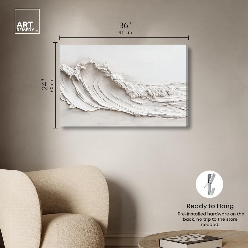 Wave on White Canvas by Art Remedy, Gallery Wrapped