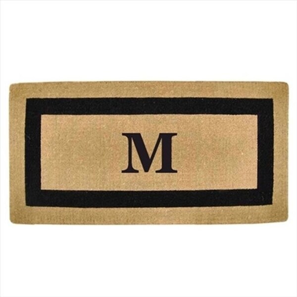 Nedia Home 02179M Single Picture - Black Frame 36 x 72 In. Heavy Duty Coir Doormat - Monogrammed M