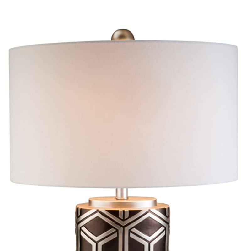 29.5" Tall Polyresin Table Lamp, Weave Chestnut Silver Design