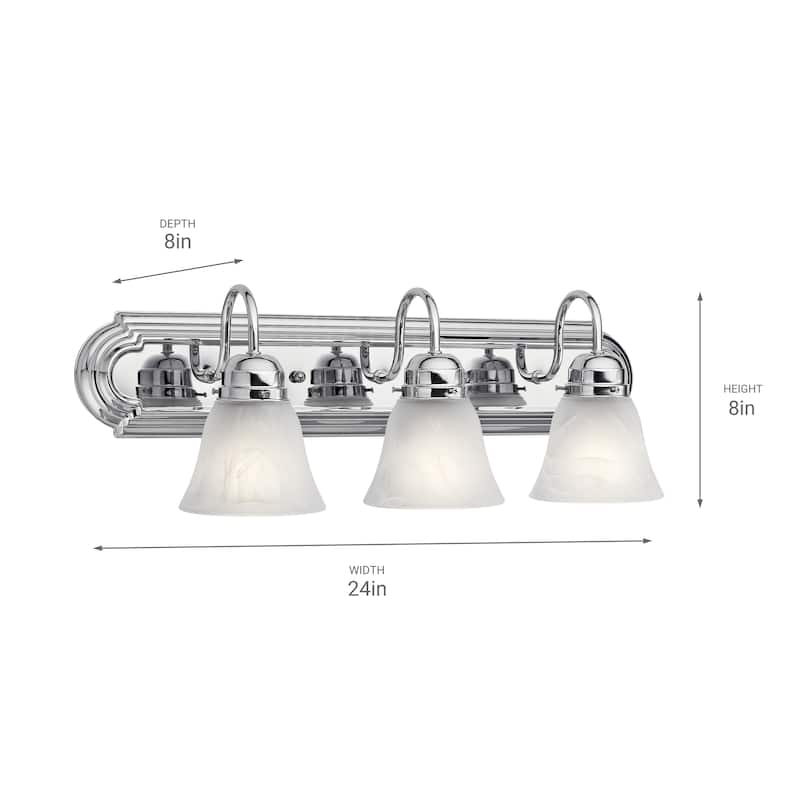 Kichler Lighting Traditional 3-light Chrome Bath/Vanity Light