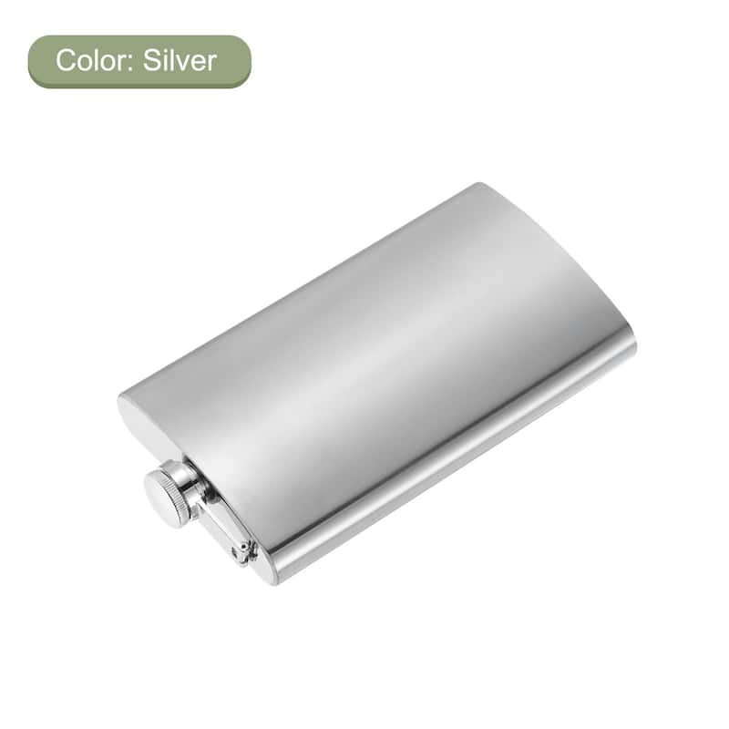 12oz Stainless Steel Hip Flask for Camping Hiking Outdoor Activity, Silver