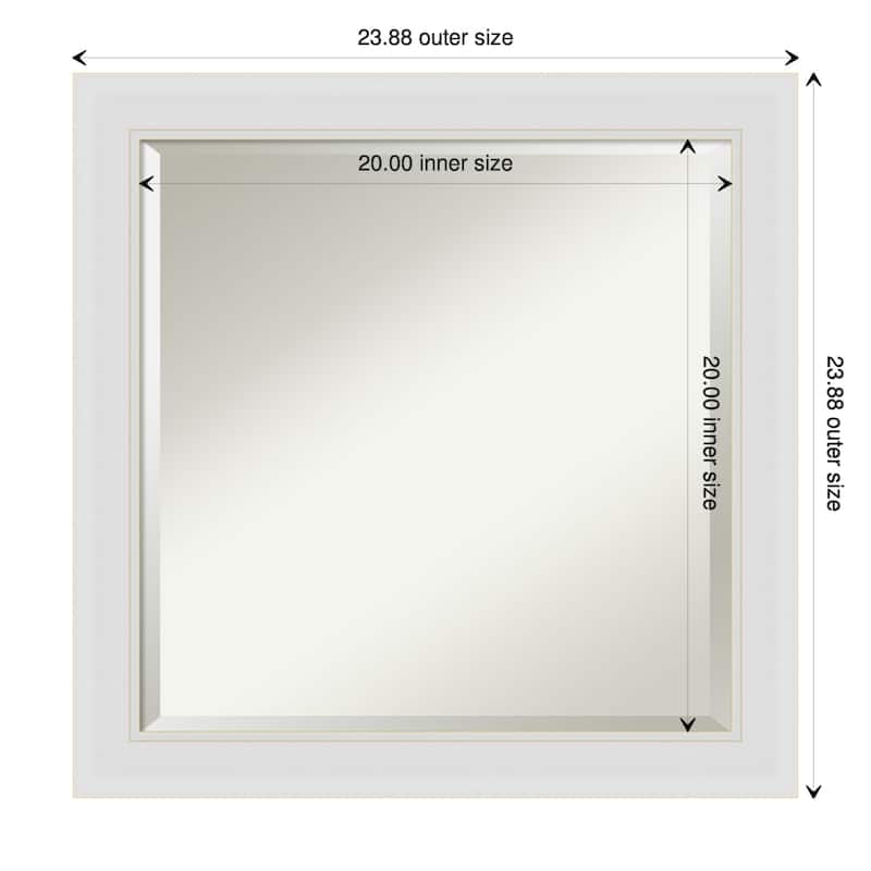 Beveled Wall Mirror - Flair Polished Nickel Frame - 24 x 24-inch - Flair Soft White Narrow
