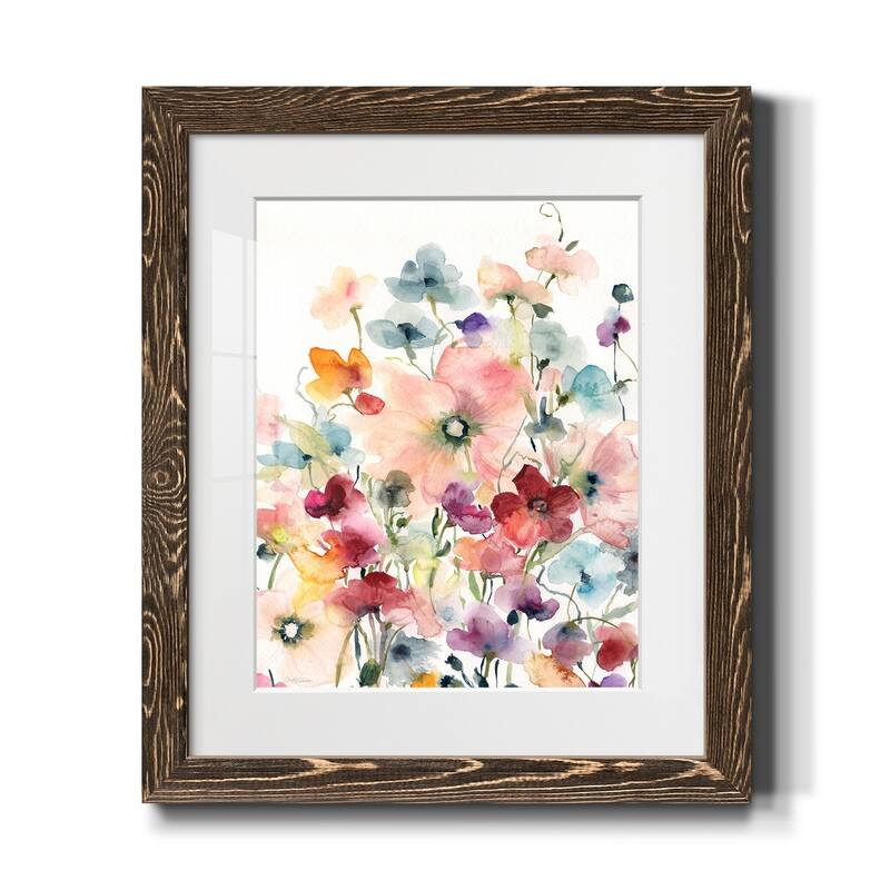 Poppies and Sweetpeas-Premium Framed Print - Ready to Hang