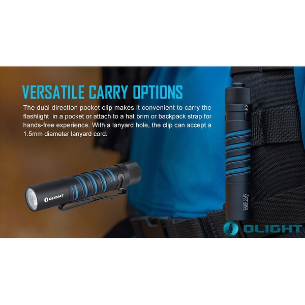 Olight I5T EOS Camouflage 300 Lumen 1x AA EDC Flashlight - Bed